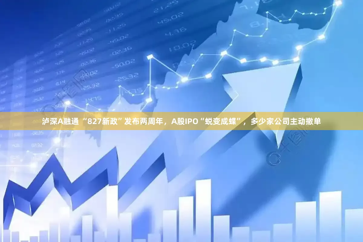 泸深A融通 “827新政”发布两周年，A股IPO“蜕变成蝶”，多少家公司主动撤单